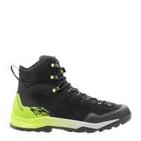 LOWA EXPLORER GTX MID men's backpacking boot in black/lime, side profile