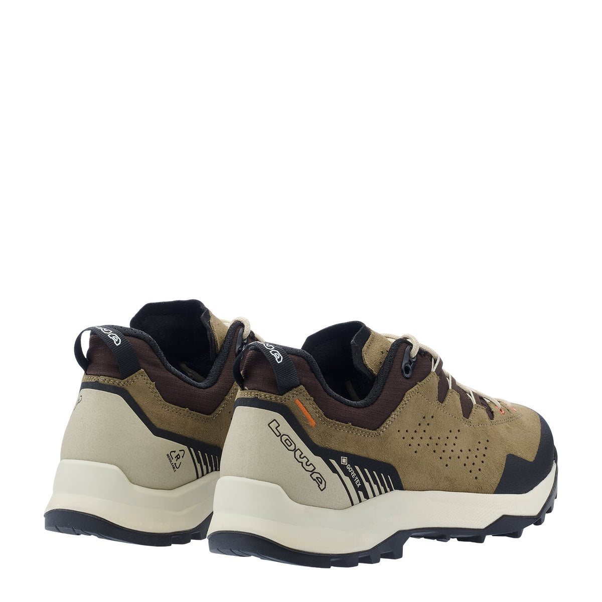 Men's LOWA® EXPLORER GTX LO backpacking boot in HUMUS/BROWN with GORE-TEX waterproof protection for backpacking. SKU 2111904485