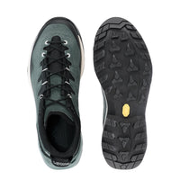 LOWA EXPLORER GTX LO men's backpacking shoe in slate blue/black, top-outsole profile
