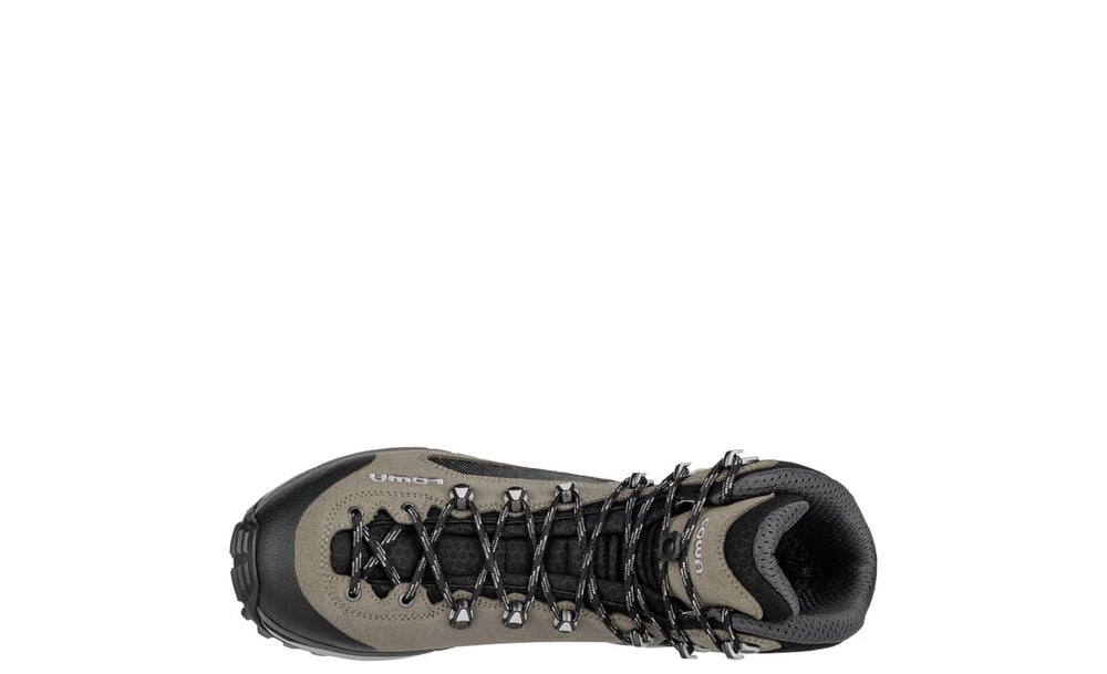 Men's LOWA CORVARA GTX MID backpacking boot in DUNE/GREY with GORE-TEX waterproof protection for backpacking. SKU 2117314833