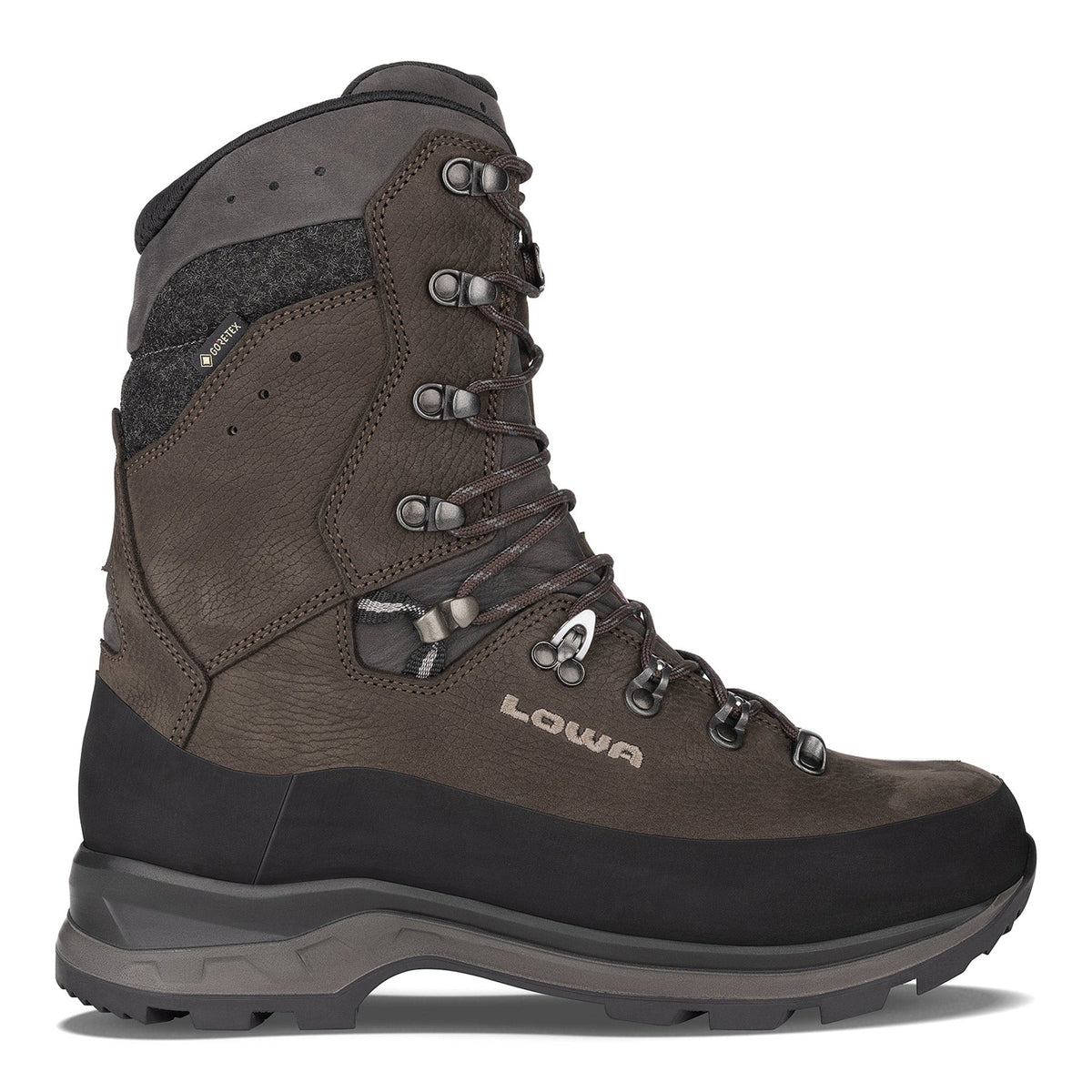 Men's LOWA TIBET EVO 200 GTX HI backpacking boot in SLATE with GORE-TEX waterproof protection for backpacking and mountain hunting. SKU 2117330997