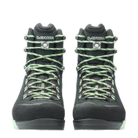 Women's LOWA CERVINO GTX MID WS mountaineering boot in BLACK/SMOKE GREEN with GORE-TEX waterproof protection for mountaineering. SKU 2210309959