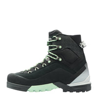 Women's LOWA CERVINO GTX MID WS mountaineering boot in BLACK/SMOKE GREEN with GORE-TEX waterproof protection for mountaineering. SKU 2210309959