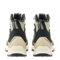 LOWA EXPLORER GTX MID WS women's backpacking boot in dark green/panna, heel profile
