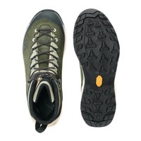 LOWA EXPLORER GTX MID WS women's backpacking boot in dark green/panna, top-outsole profile