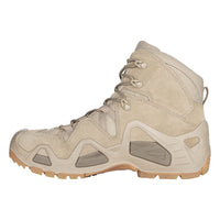 Men's LOWA ZEPHYR GTX MID TF tactical boot in DESERT with GORE-TEX waterproof protection for tactical and duty use and mountain use. SKU 3105370411