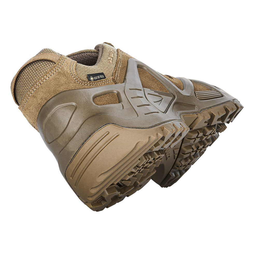 Men's LOWA ZEPHYR GTX LO TF tactical shoe in COYOTE OP with GORE-TEX waterproof protection for tactical and duty use. SKU 3105890731