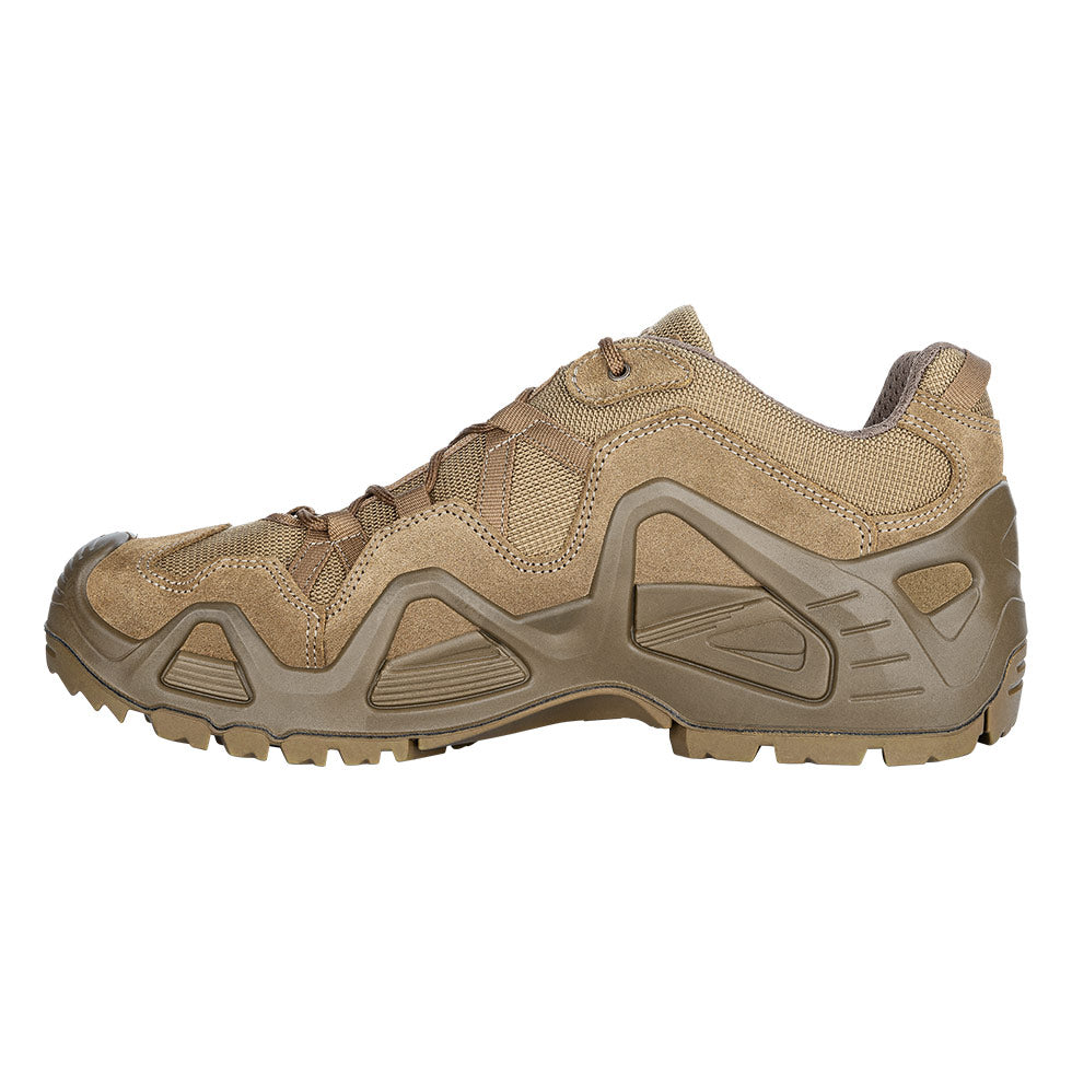 Men's LOWA ZEPHYR GTX LO TF tactical shoe in COYOTE OP with GORE-TEX waterproof protection for tactical and duty use. SKU 3105890731