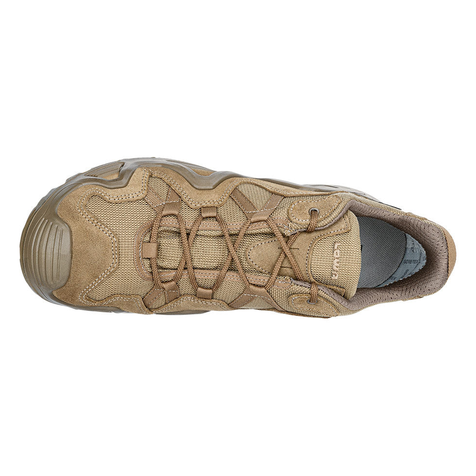 Men's LOWA ZEPHYR GTX LO TF tactical shoe in COYOTE OP with GORE-TEX waterproof protection for tactical and duty use. SKU 3105890731