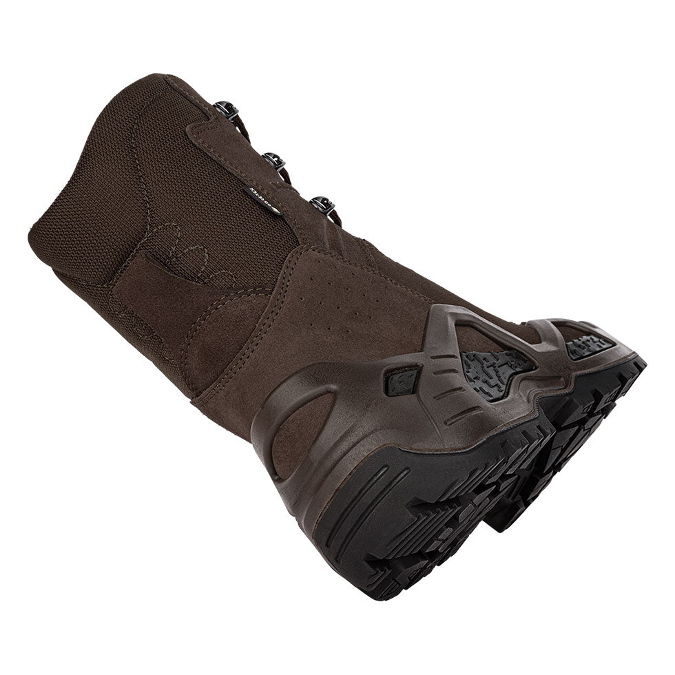 Men's LOWA Z-8S GTX C tactical boot in DARK BROWN with GORE-TEX waterproof protection for tactical and duty use. SKU 3106840493
