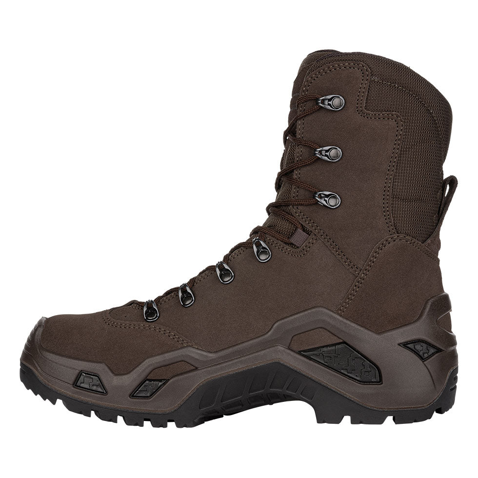 Men's LOWA Z-8S GTX C tactical boot in DARK BROWN with GORE-TEX waterproof protection for tactical and duty use. SKU 3106840493