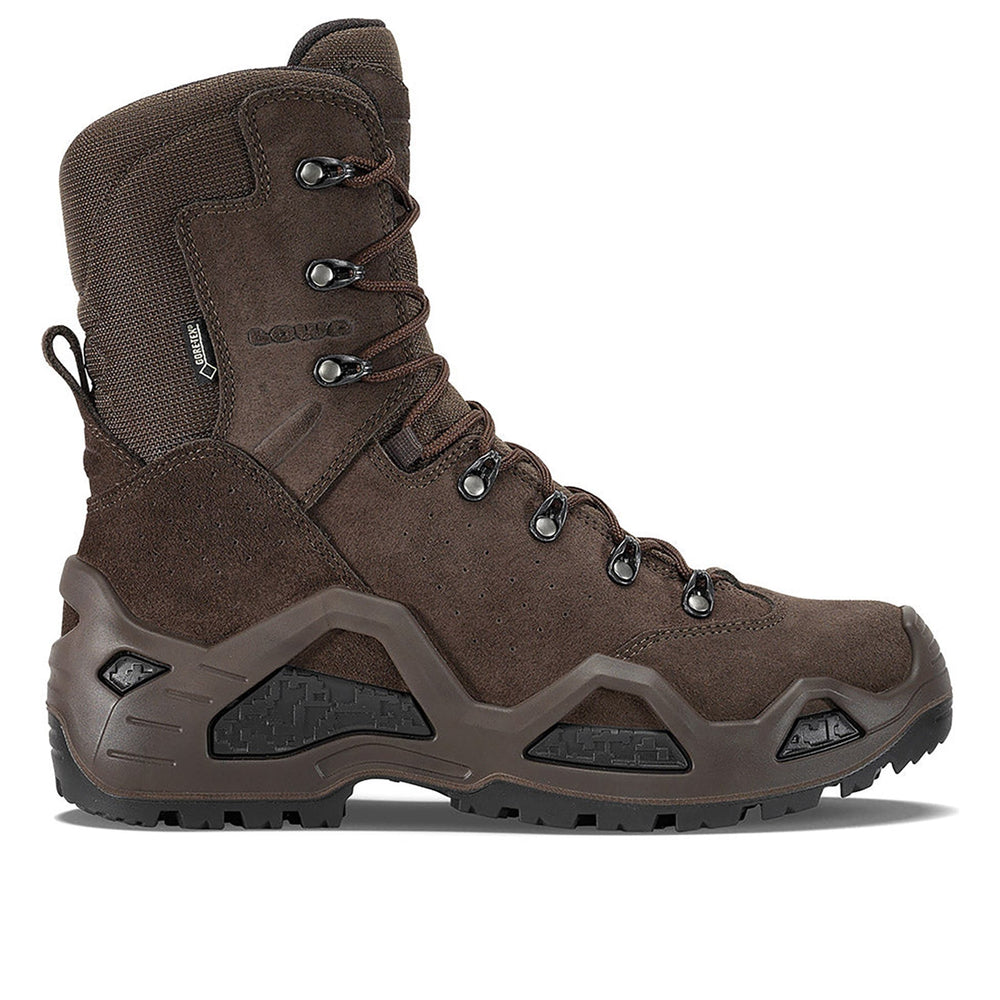 Men's LOWA Z-8S GTX C tactical boot in DARK BROWN with GORE-TEX waterproof protection for tactical and duty use. SKU 3106840493