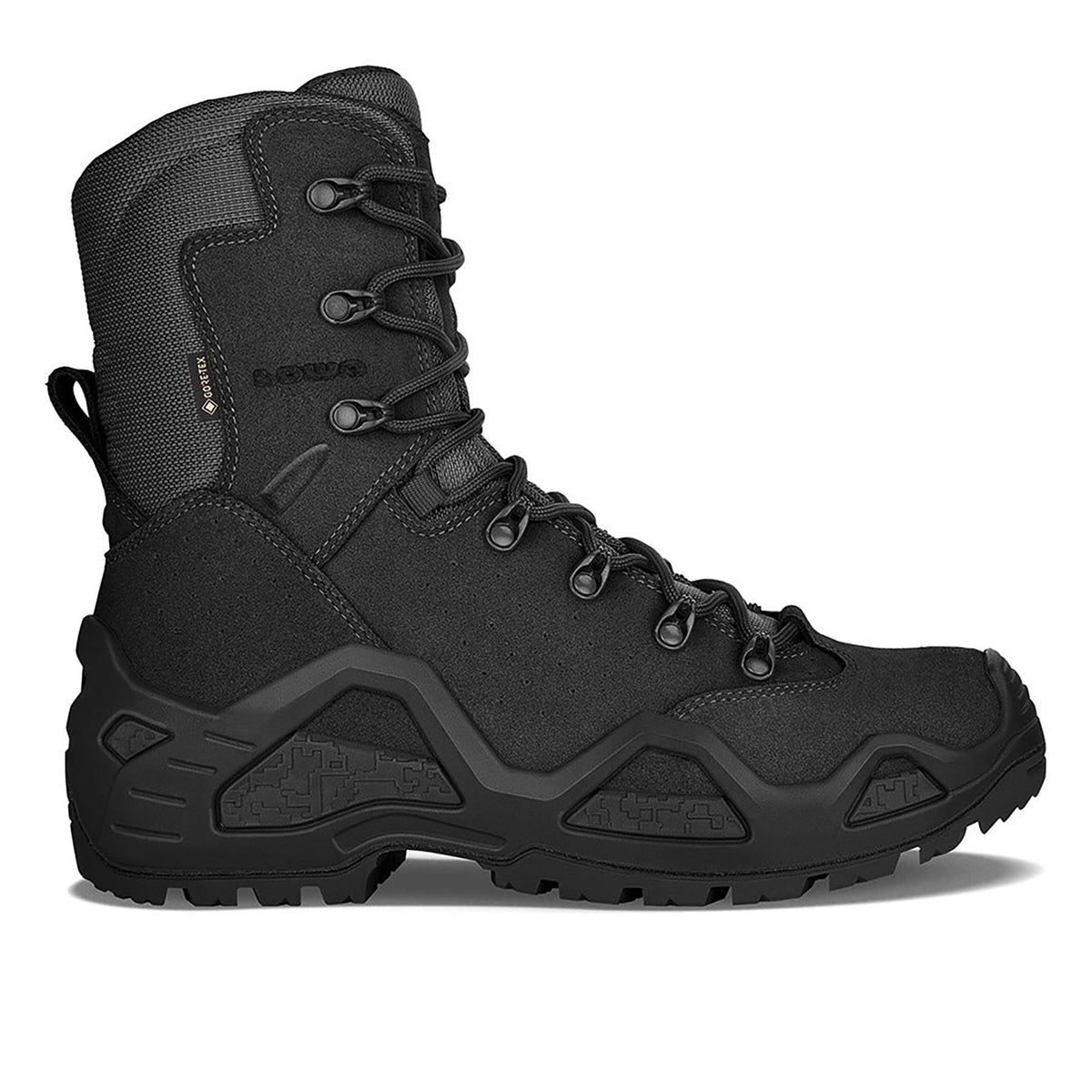 Men's LOWA Z-8S GTX C tactical boot in BLACK with GORE-TEX waterproof protection for tactical and duty use. SKU 3106840999
