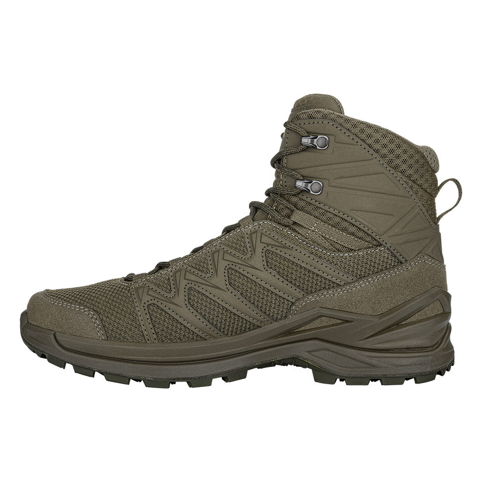 Men's LOWA INNOX PRO GTX MID TF tactical boot in RANGER GREEN (NEW GTX) with GORE-TEX waterproof protection for tactical and duty use. SKU 3118310750