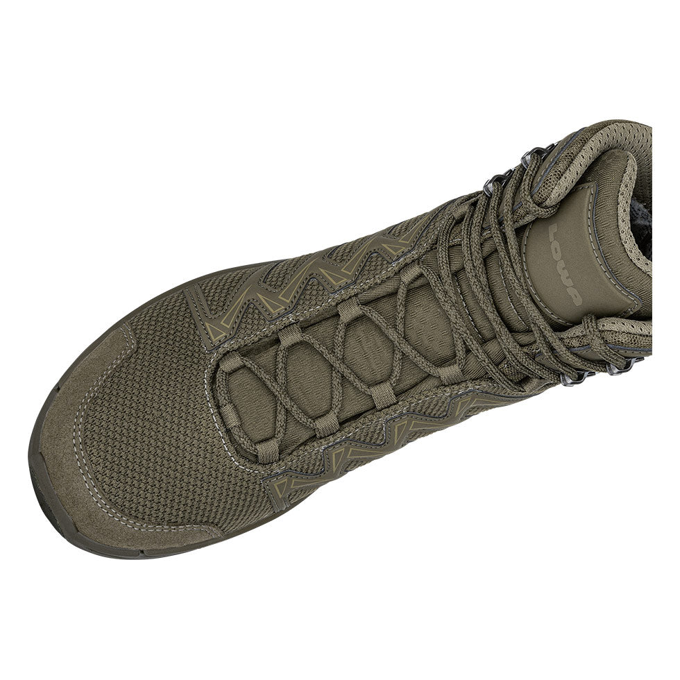 Men's LOWA INNOX PRO GTX MID TF tactical boot in RANGER GREEN (NEW GTX) with GORE-TEX waterproof protection for tactical and duty use. SKU 3118310750