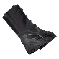 Men's LOWA ZEPHYR MK2 GTX HI tactical boot in BLACK (NEW GTX) with GORE-TEX waterproof protection for tactical and duty use. SKU 3118500999, 3118510999