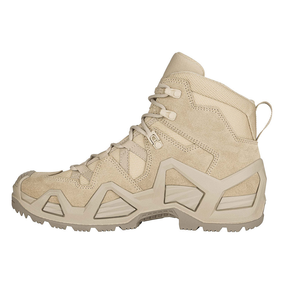 Men's LOWA ZEPHYR MK2 GTX MID tactical boot in DESERT (NEW GTX) with GORE-TEX waterproof protection for tactical and duty use. SKU 3118540410