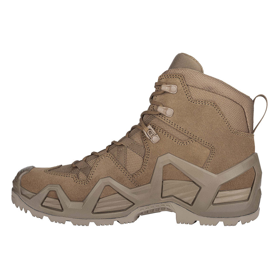 Men's LOWA ZEPHYR MK2 GTX MID tactical boot in COYOTE OP with GORE-TEX waterproof protection for tactical and duty use. SKU 3108540731, 3108550731