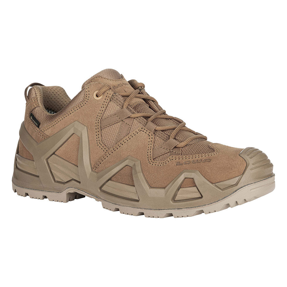 Men's LOWA ZEPHYR MK2 GTX LO tactical shoe in COYOTE OP (NEW GTX) with GORE-TEX waterproof protection for tactical and duty use. SKU 3118900731