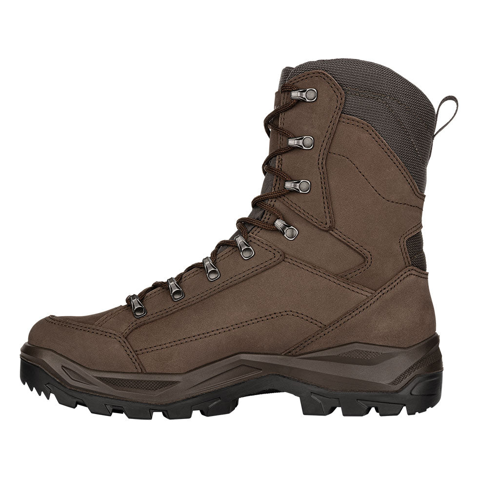 Men's LOWA RENEGADE II N GTX HI TF tactical boot in DARK BROWN with GORE-TEX waterproof protection for tactical and duty use and mountain use. SKU 3109110493