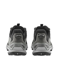 Men's LOWA MADDOX PRO GTX LO hiking shoe in BLACK/GREY with GORE-TEX waterproof protection for hiking. SKU 3113319930, 3116309930