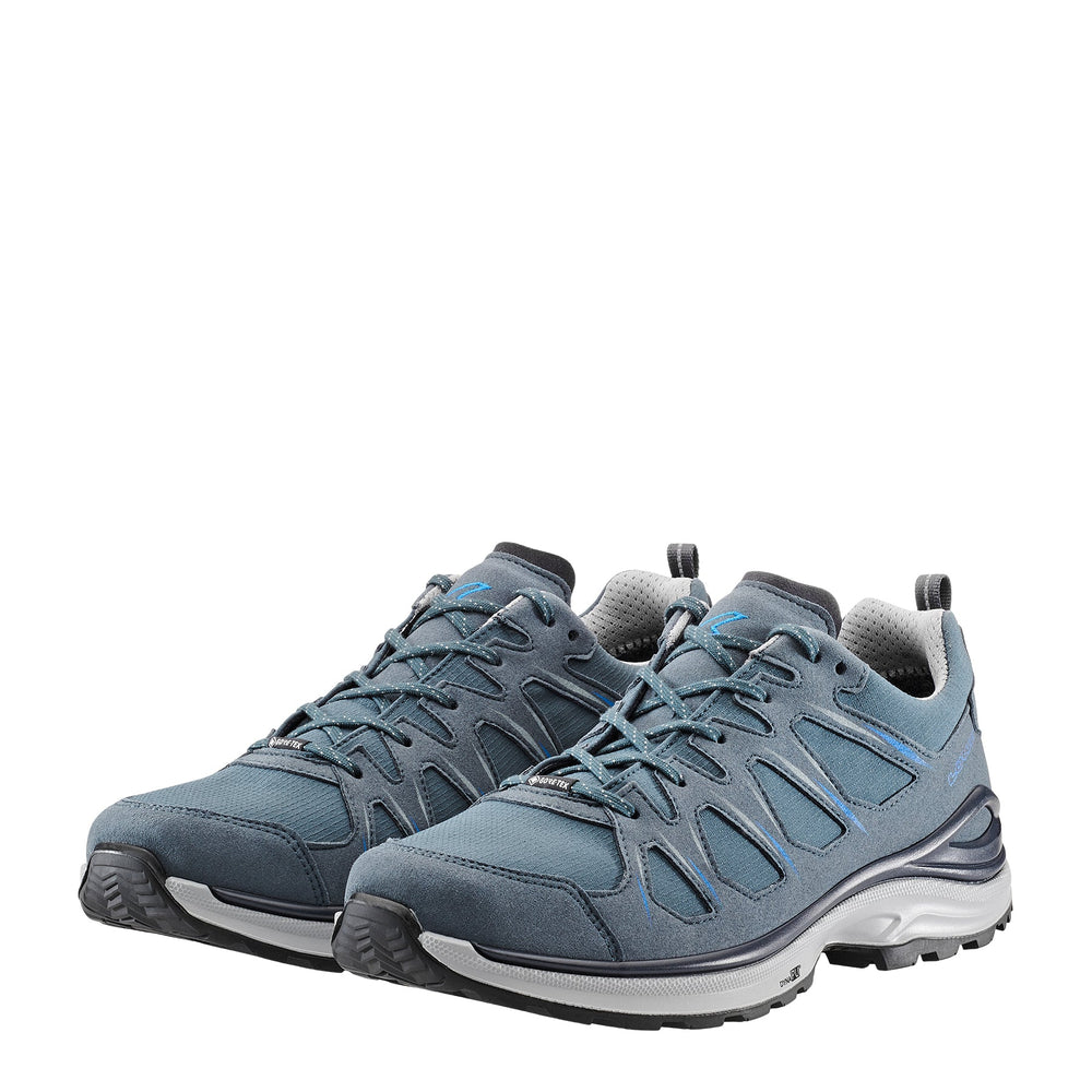 Men's LOWA INNOX EVO II GTX hiking boot in STEEL BLUE OCEAN with GORE-TEX waterproof protection for hiking. SKU 3114167942