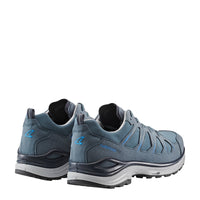Men's LOWA INNOX EVO II GTX hiking boot in STEEL BLUE OCEAN with GORE-TEX waterproof protection for hiking. SKU 3114167942