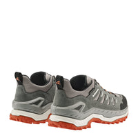Men's LOWA INNOVO GTX LO hiking shoe in GREY/FLAME with GORE-TEX waterproof protection for hiking. SKU 3115509055