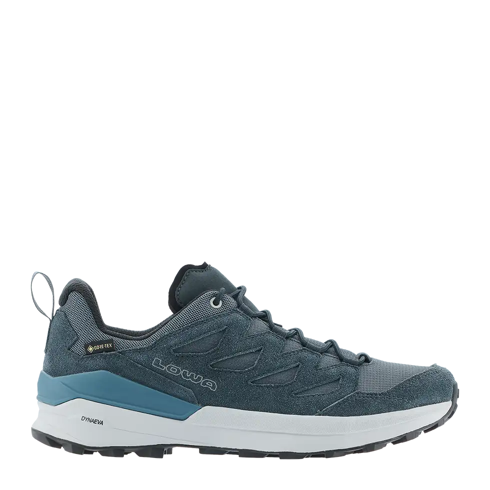 LOWA TETONIX GTX LO men's hiking shoe in navy/grey, side profile