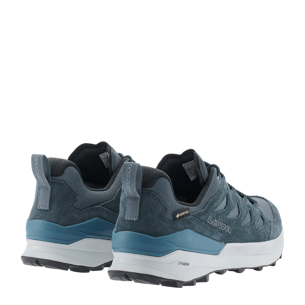 LOWA TETONIX GTX LO men's hiking shoe in navy/grey, back profile