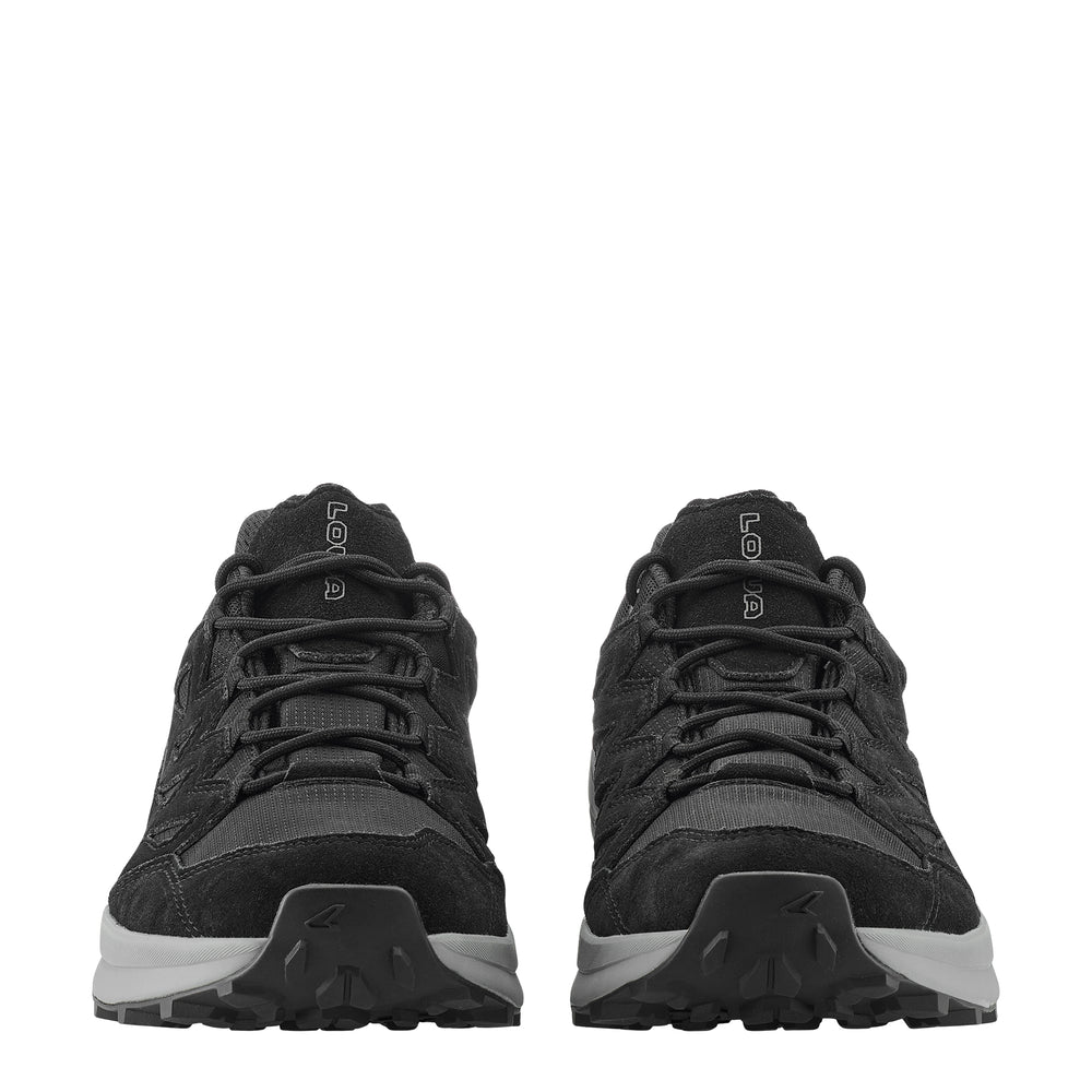 LOWA TETONIX GTX LO men's hiking shoe in black/grey, front profile