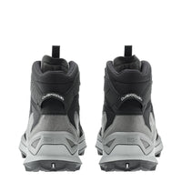 Men's LOWA MADDOX PRO GTX MID hiking boot in BLACK/GREY with GORE-TEX waterproof protection for hiking. SKU 3116209930, 3116219930