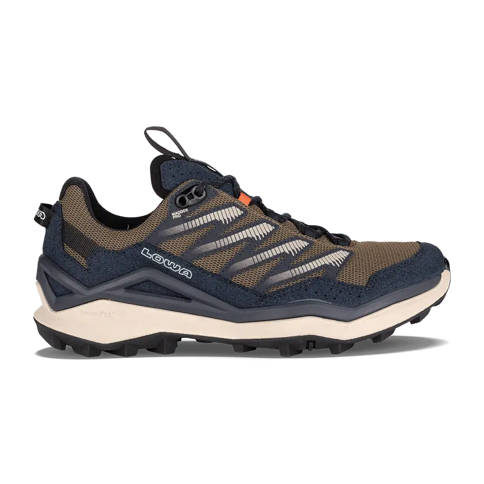 Men's LOWA MADDOX PRO LO hiking shoe in NAVY/OLIVE for hiking. SKU 3116406982