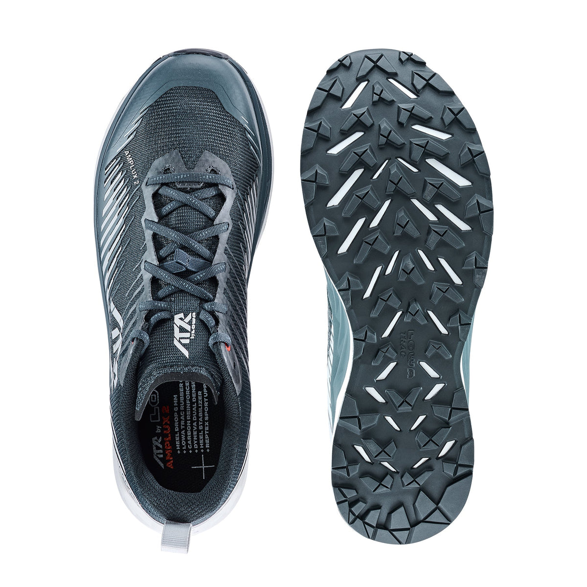 Men's LOWA AMPLUX 2 trail running shoe in NAVY/GREY for trail running. SKU 3116806930