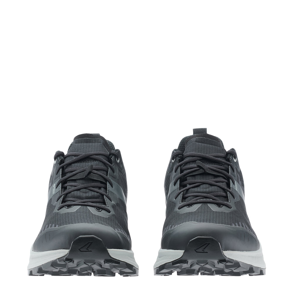 LOWA AMPLUX 2 GTX men's trail running shoe in grey/black, front profile