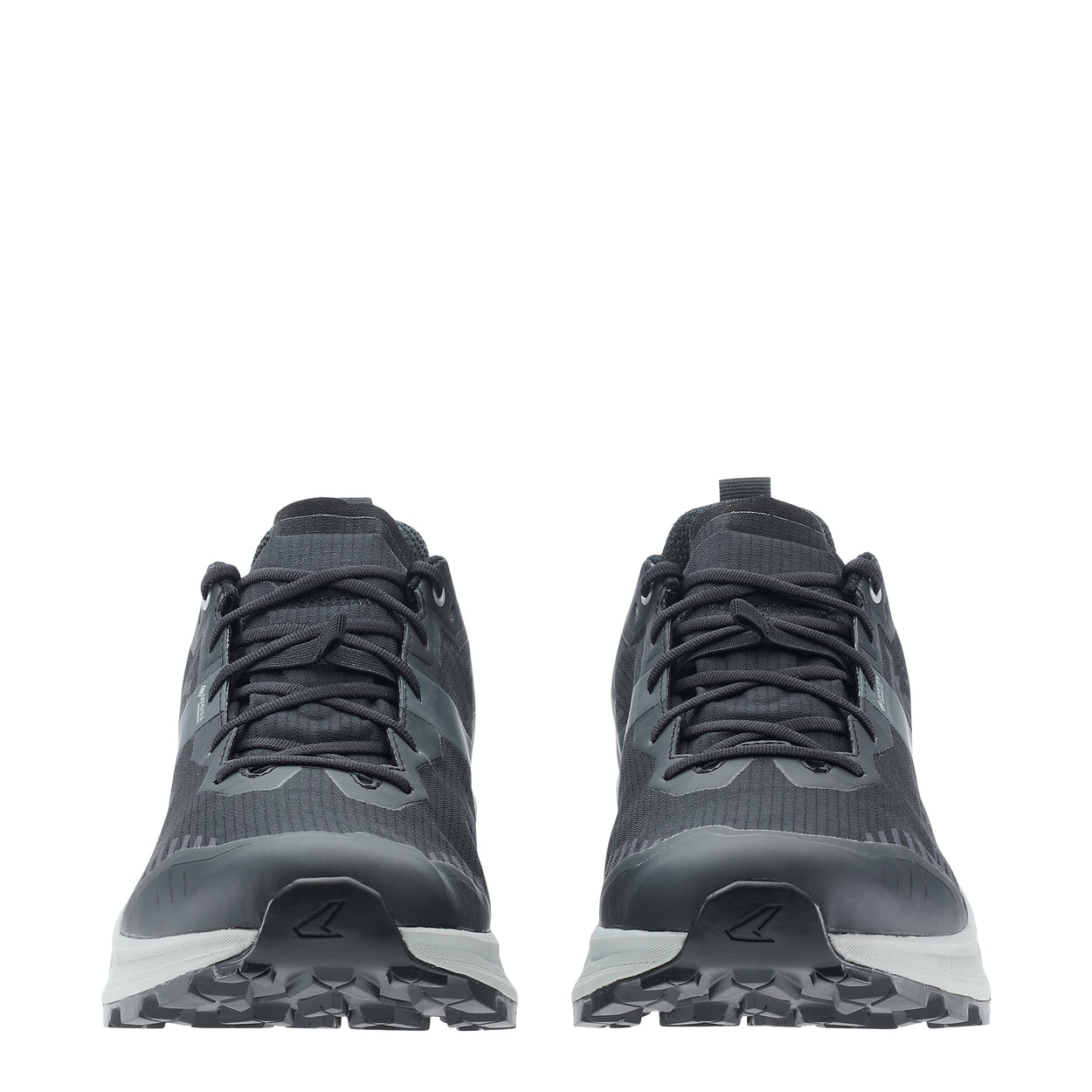 LOWA AMPLUX 2 GTX men's trail running shoe in grey/black, front profile