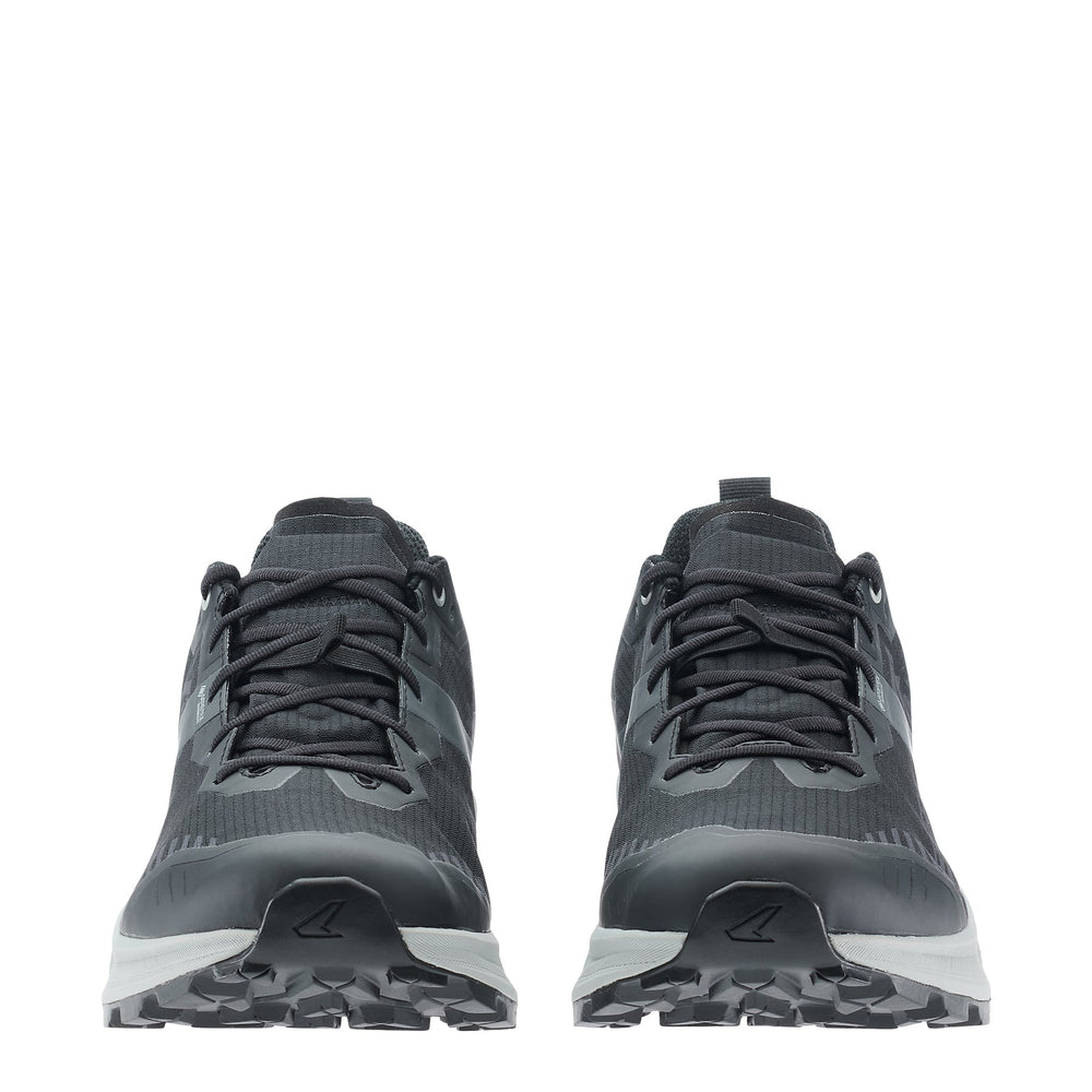 Men's LOWA AMPLUX 2 GTX trail running shoe in GREY/BLACK with GORE-TEX waterproof protection for trail running. SKU 3116859099
