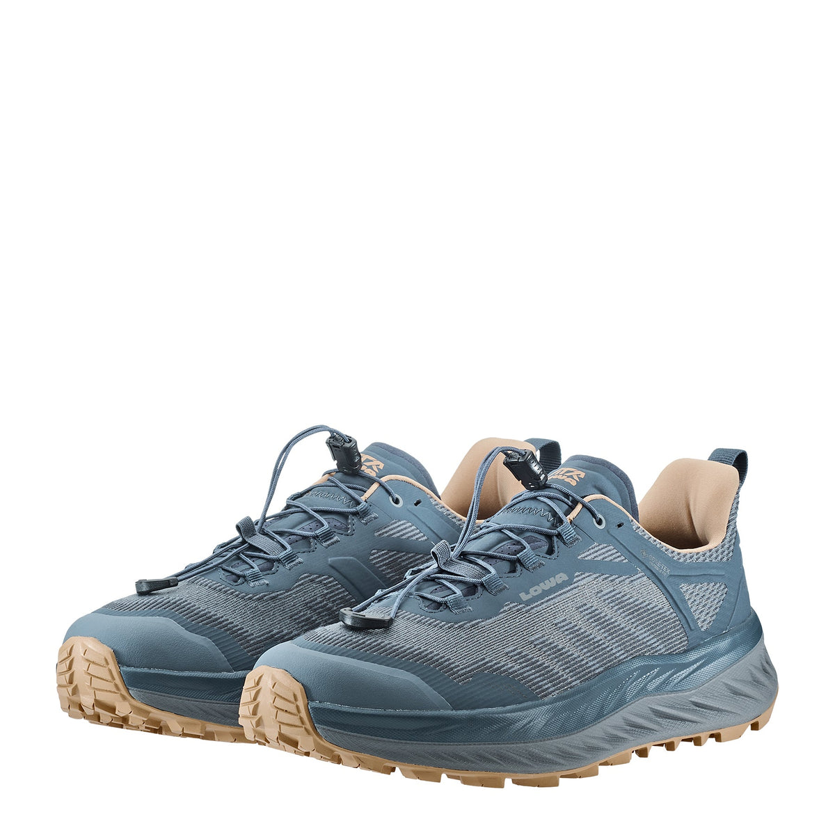 Men's LOWA FORTUX GTX tactical boot in NAVY/DUNE with GORE-TEX waterproof protection for tactical and duty use and trail running. SKU 3118146983