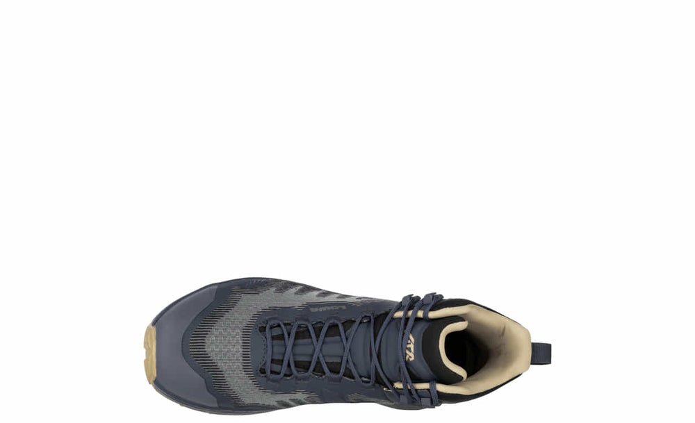 Men's LOWA FORTUX GTX QC trail running shoe in NAVY/DUNE with GORE-TEX waterproof protection for trail running and tactical and duty use. SKU 3118206983