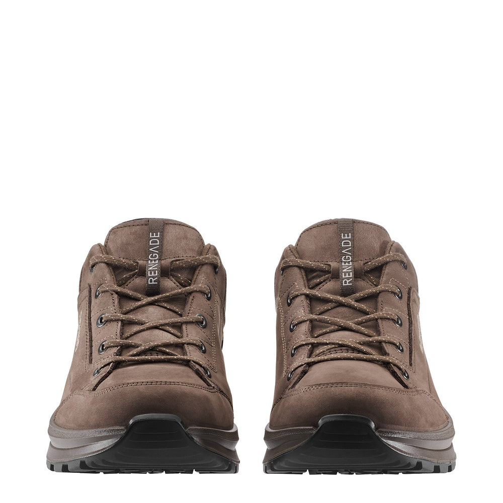 Men's LOWA RENEGADE EVO GTX LO hiking shoe in ESPRESSO/BLACK with GORE-TEX waterproof protection for hiking. SKU 3118674298, 3119674298