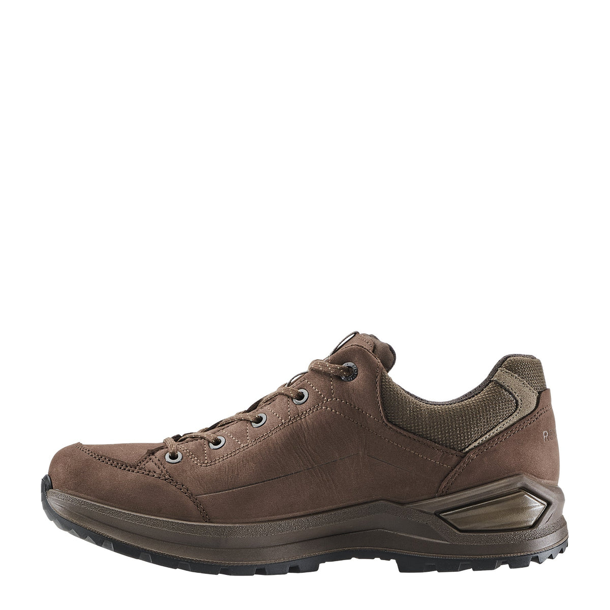 Men's LOWA RENEGADE EVO GTX LO hiking shoe in ESPRESSO/BLACK with GORE-TEX waterproof protection for hiking. SKU 3118674298, 3119674298