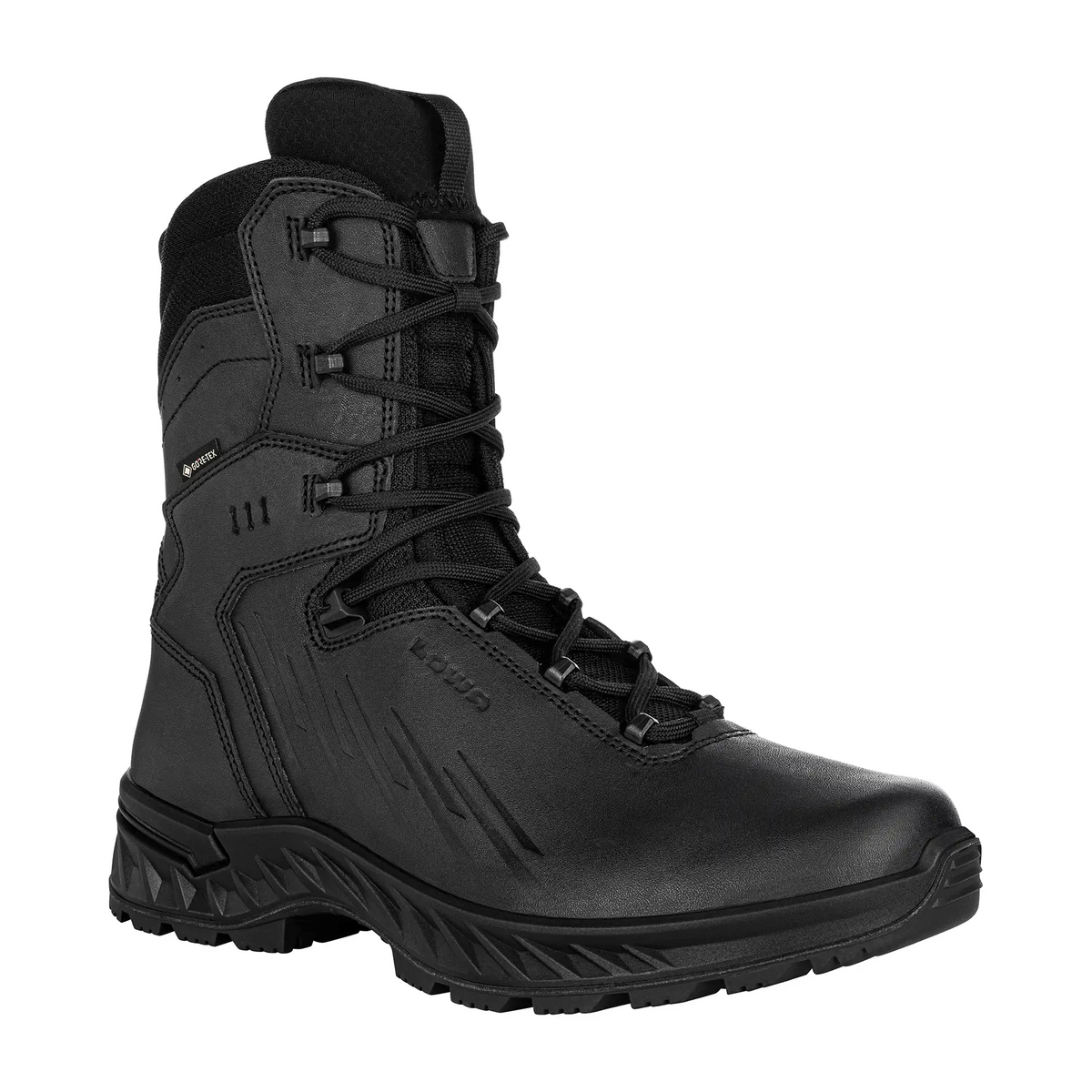 Men's LOWA ZICON® GTX HI tactical boot in BLACK with GORE-TEX waterproof protection for tactical and duty use. SKU 3118810999, 3118830999