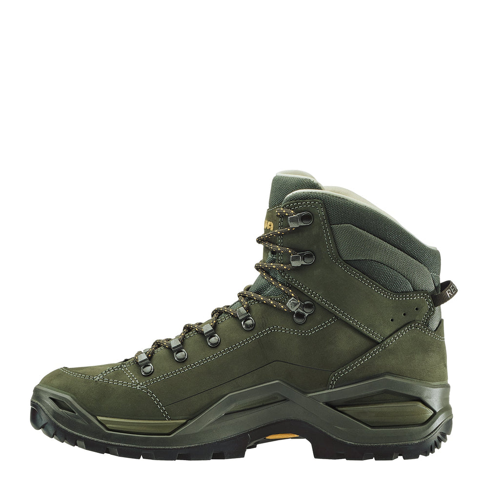 Men's LOWA RENEGADE EVO LL MID hiking boot in OLIVE/MUSTARD for hiking. SKU 3119707898