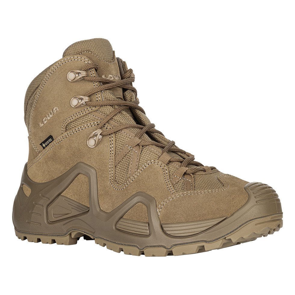 Women's LOWA ZEPHYR GTX MID TF WS tactical boot in COYOTE OP with GORE-TEX waterproof protection for tactical and duty use and mountain use. SKU 3205370731