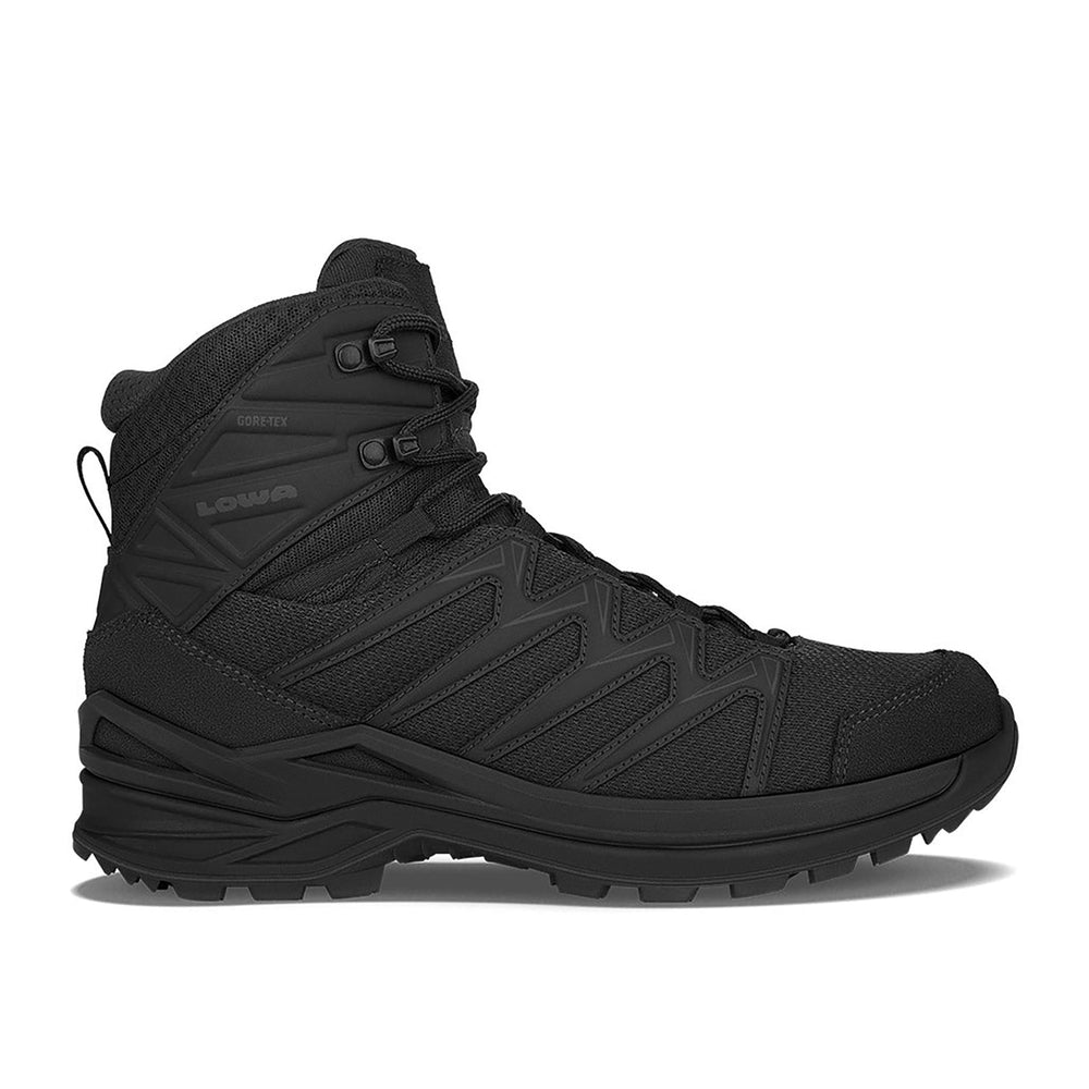 Women's LOWA INNOX PRO GTX MID TF WS tactical boot in BLACK with GORE-TEX waterproof protection for tactical and duty use. SKU 3218310999