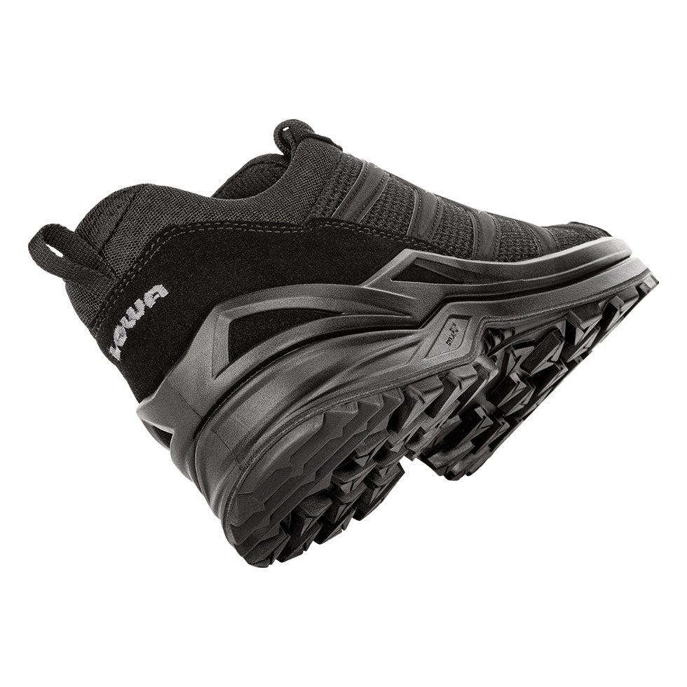Women's LOWA INNOX PRO GTX LO TF WS hiking shoe in BLACK (NEW GTX) and BLACK with GORE-TEX waterproof protection for hiking and tactical and duty use. SKU 3208320999, 3218320999