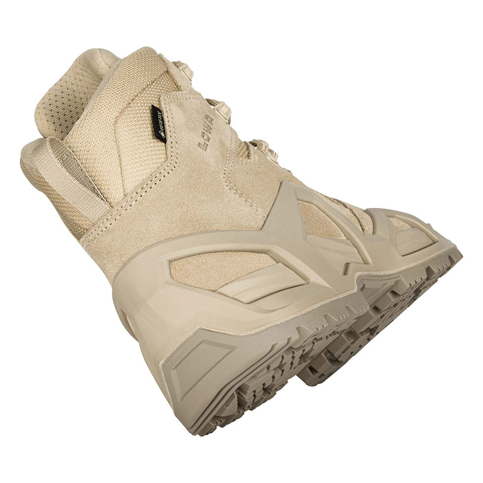 Women's LOWA ZEPHYR MK2 GTX MID WS tactical boot in DESERT with GORE-TEX waterproof protection for tactical and duty use. SKU 3208540410
