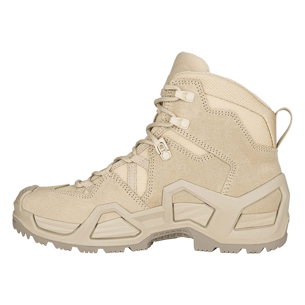 Women's LOWA ZEPHYR MK2 GTX MID WS tactical boot in DESERT with GORE-TEX waterproof protection for tactical and duty use. SKU 3208540410
