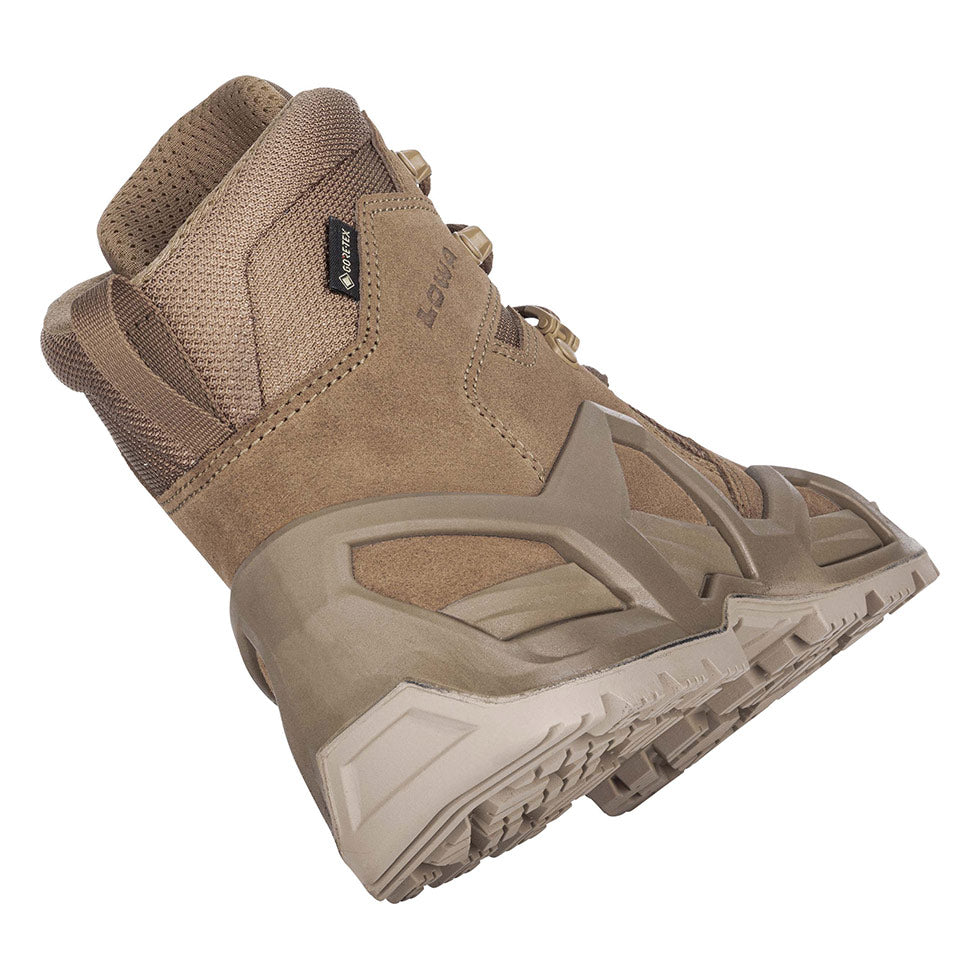 Women's LOWA ZEPHYR MK2 GTX MID WS tactical boot in COYOTE OP with GORE-TEX waterproof protection for tactical and duty use. SKU 3208540731