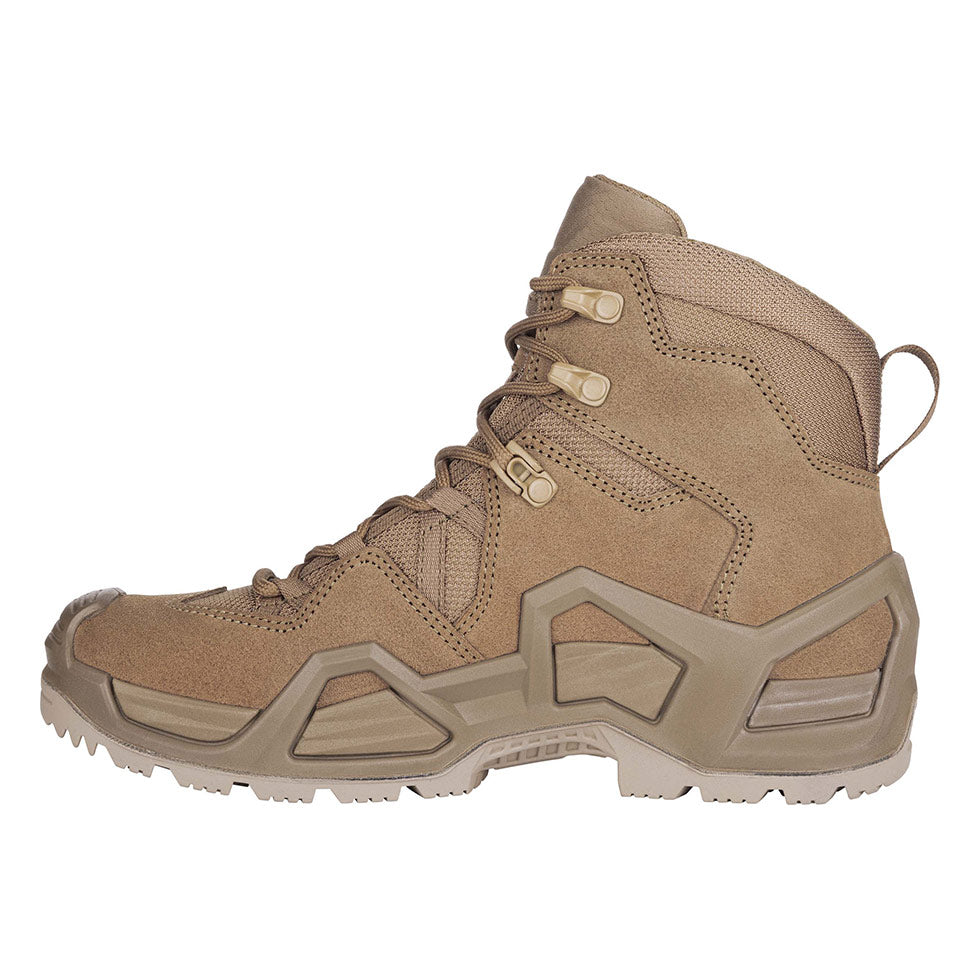 Women's LOWA ZEPHYR MK2 GTX MID WS tactical boot in COYOTE OP (NEW GTX) with GORE-TEX waterproof protection for tactical and duty use. SKU 3218540731